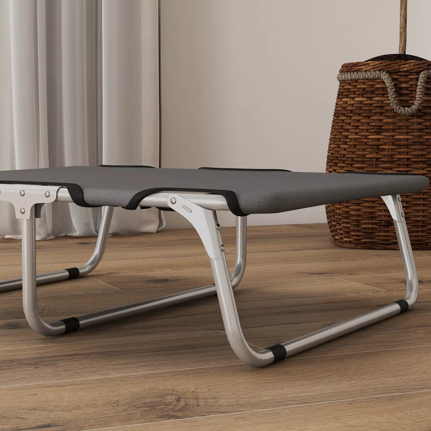 Šunų guolis, sulankstomas, tvirtas ir patogus, iki 10kg, 71x58x20cm, pilkos spalvos