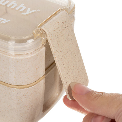 Ekologiška priešpiečių dėžutė su stalo įrankiais – 2 dalių, 750 ml