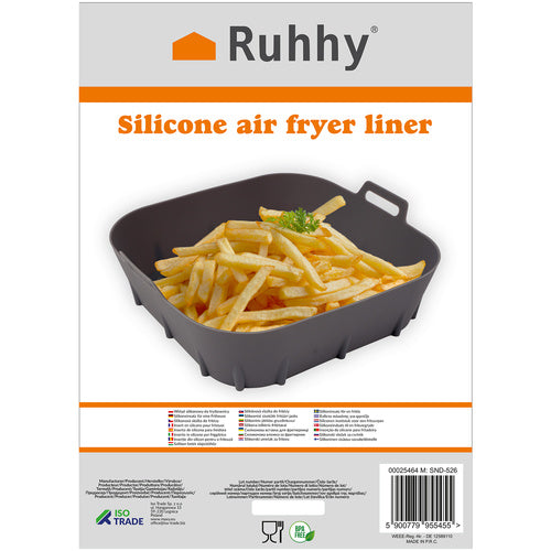 Daugkartinis silikoninis Air Fryer gruzdintuvės įdėklas 20 × 20 cm