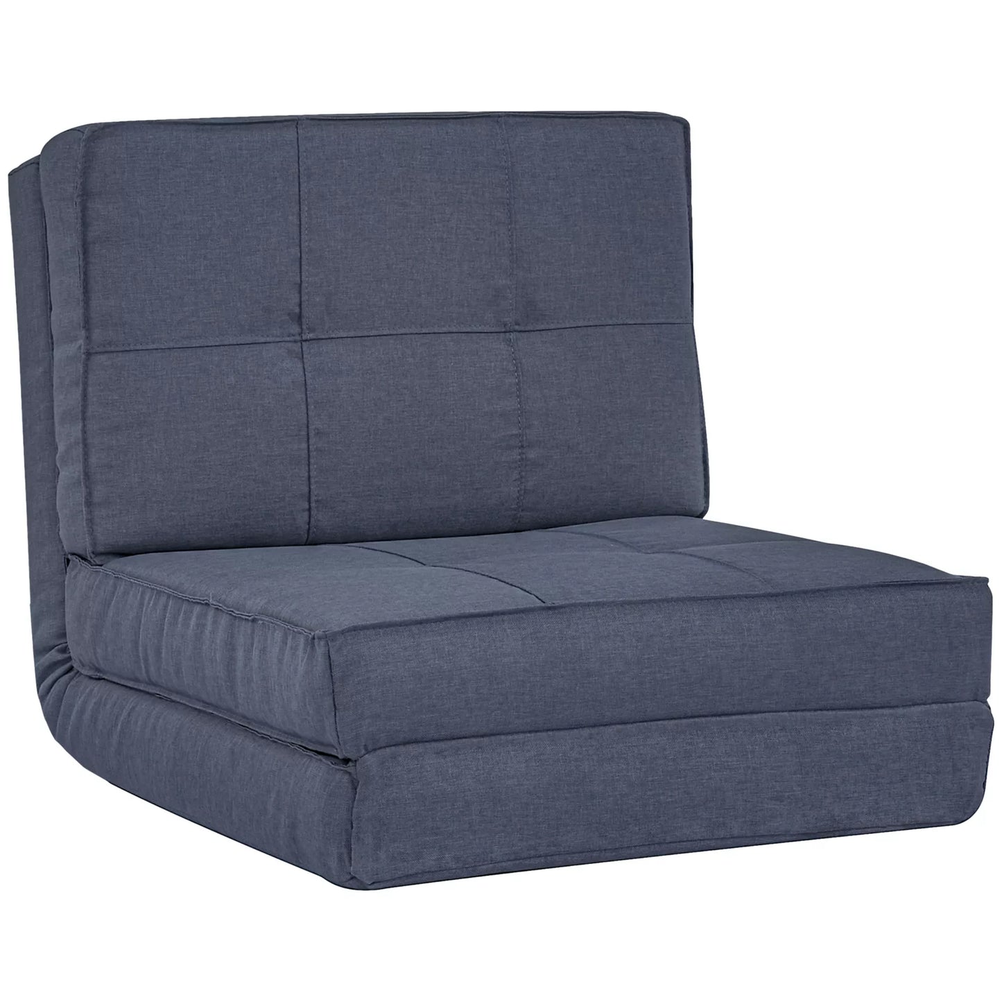 Sulankstoma ant grindų sofa, miegamoji kėdė, kėdė ant grindų, 5 padėčių reguliuojama, sulankstoma kėdė, miegamoji sofa, sofa-lova, vienvietė sofa, mėlyna 61 x 73 x 58 cm
