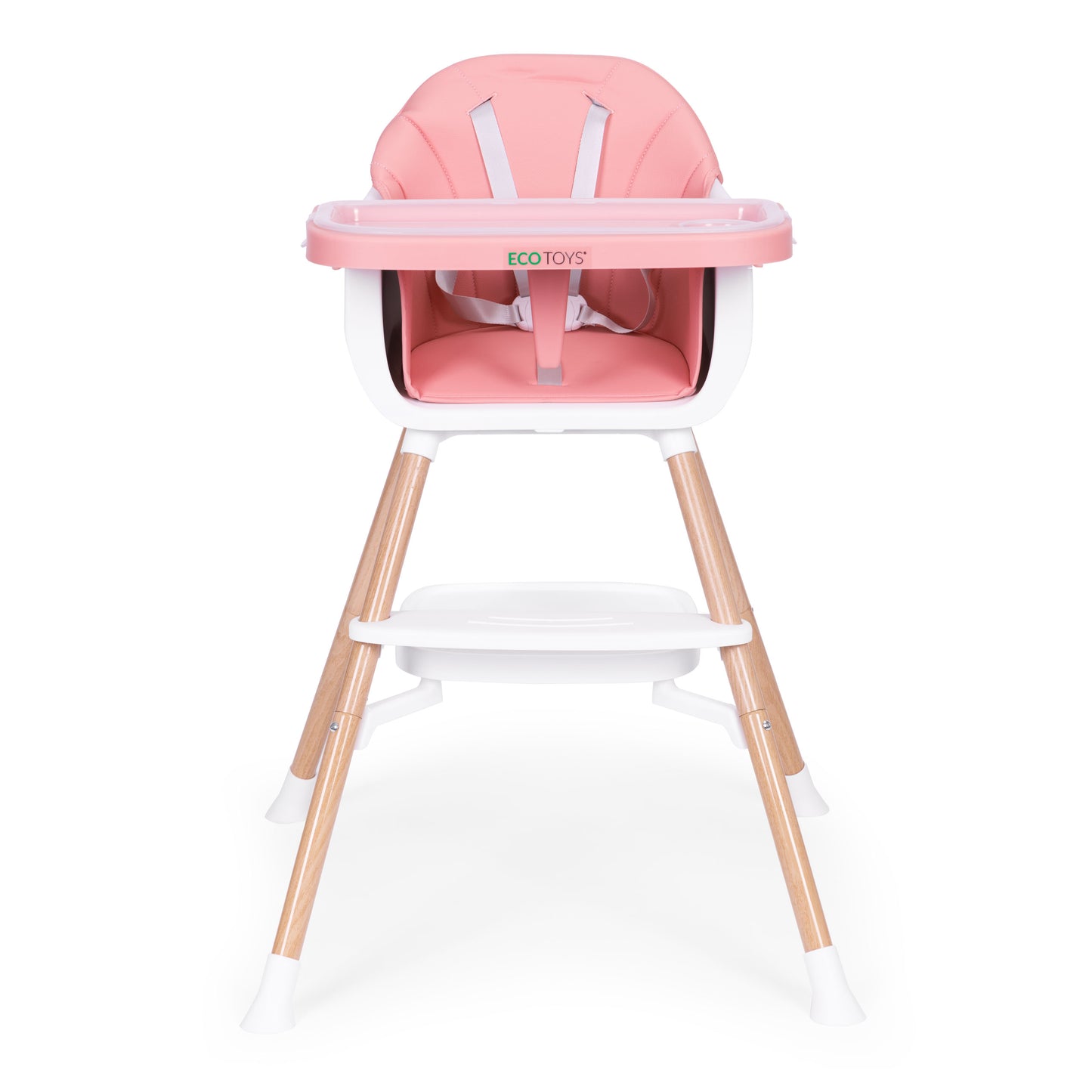 Vaikiška maitinimo kėdutė ECOTOYS 2-in-1 rožinė, 6–36 mėn