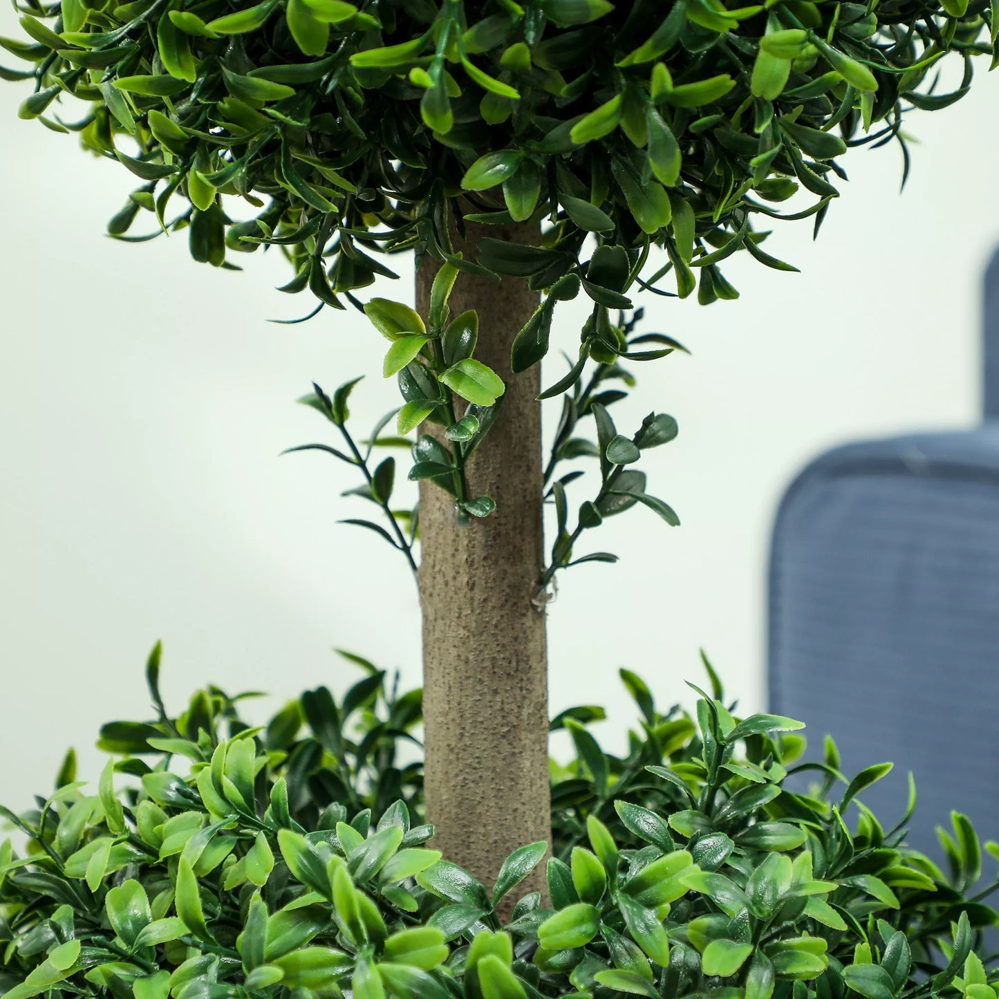 2 vnt. dirbtinių buksmedžio augalų rinkinys, atsparūs UV spinduliams, su vazonu, žali