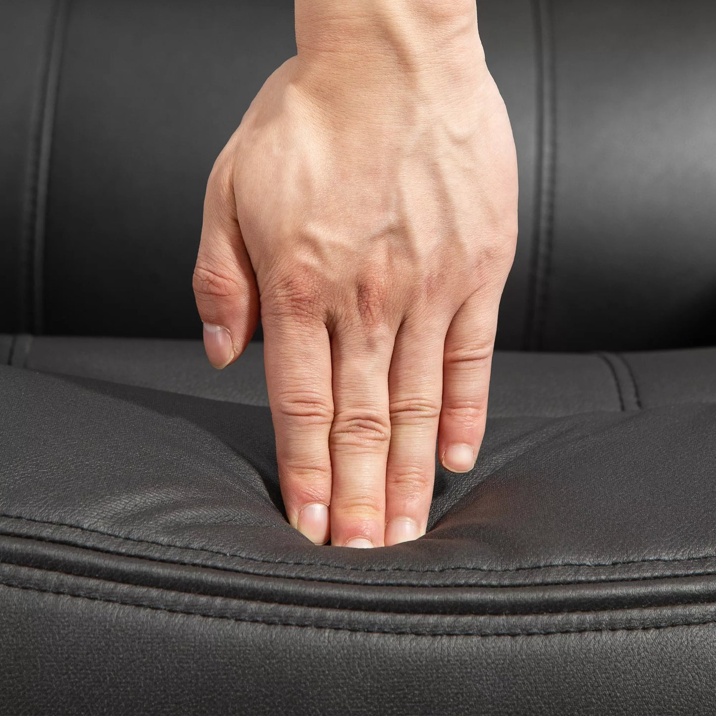 Atsipalaidavimo fotelis, reguliuojamas atlošas ir kojų atrama, pasukamas, iki 150 kg, plieno rėmas, 93x100x98cm, juodas