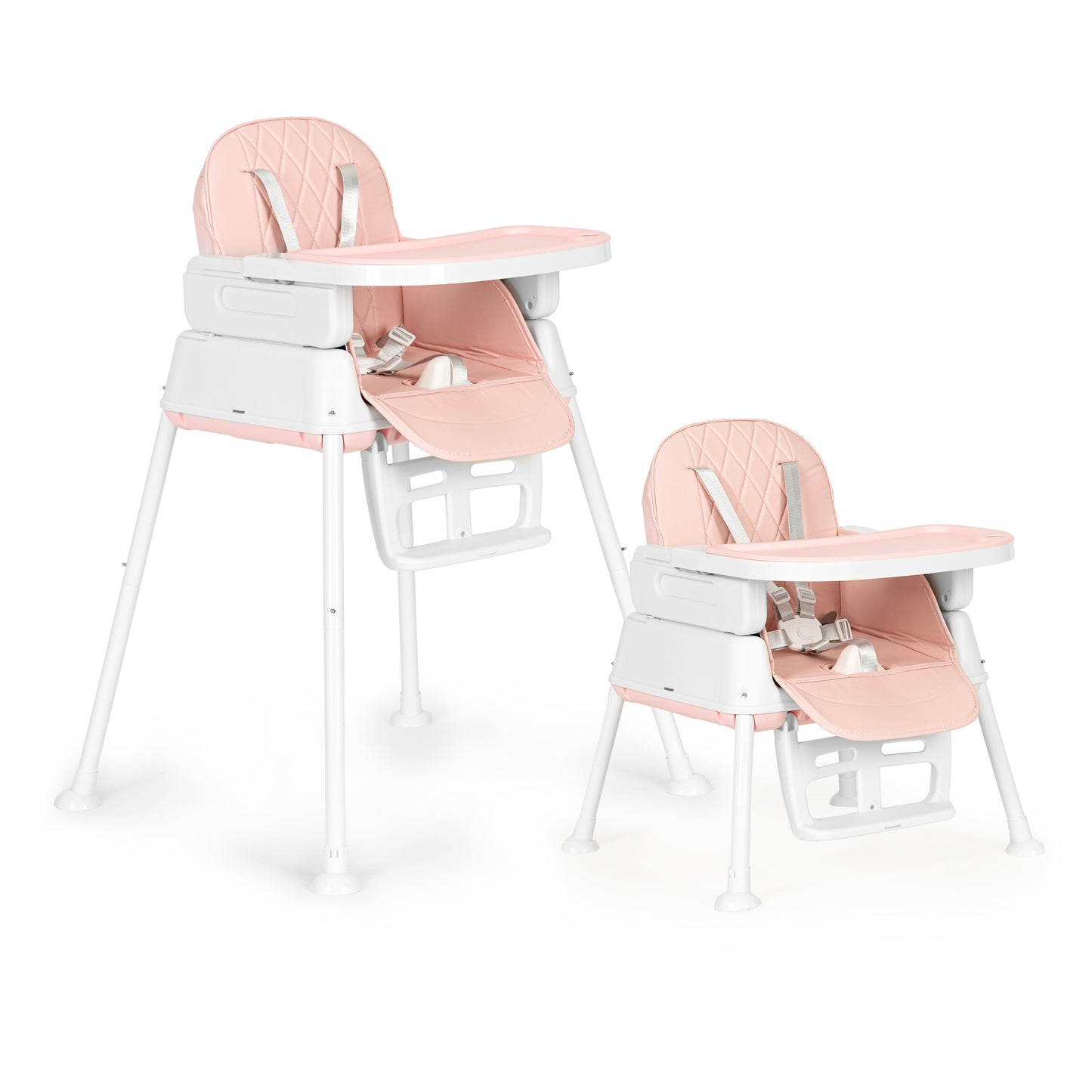 Vaikiška maitinimo kėdutė ECOTOYS 3-in-1, sulankstoma, rožinė (6–36 mėn.)
