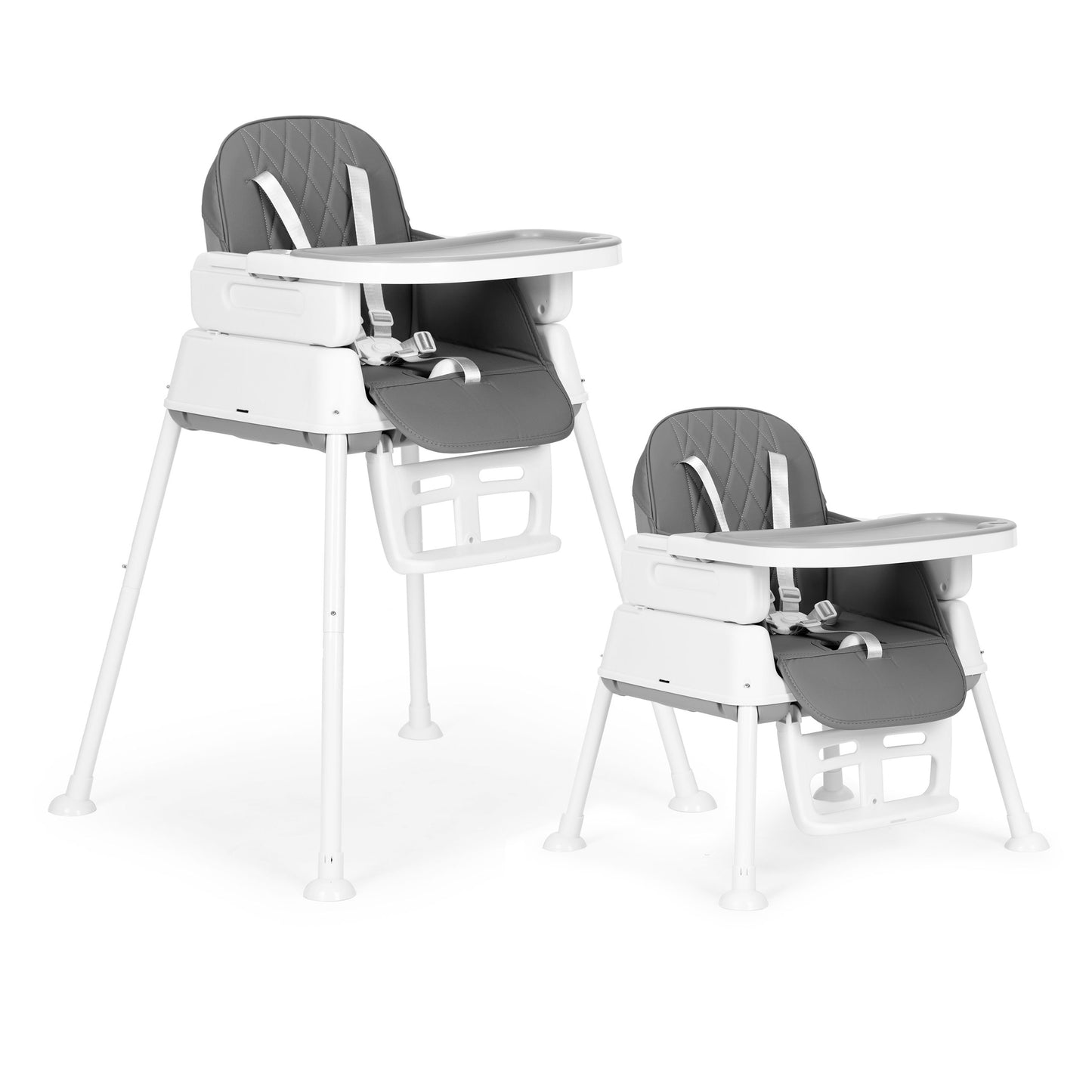 Vaikiška maitinimo kėdutė ECOTOYS 3-in-1, sulankstoma, pilka (6–36 mėn.)