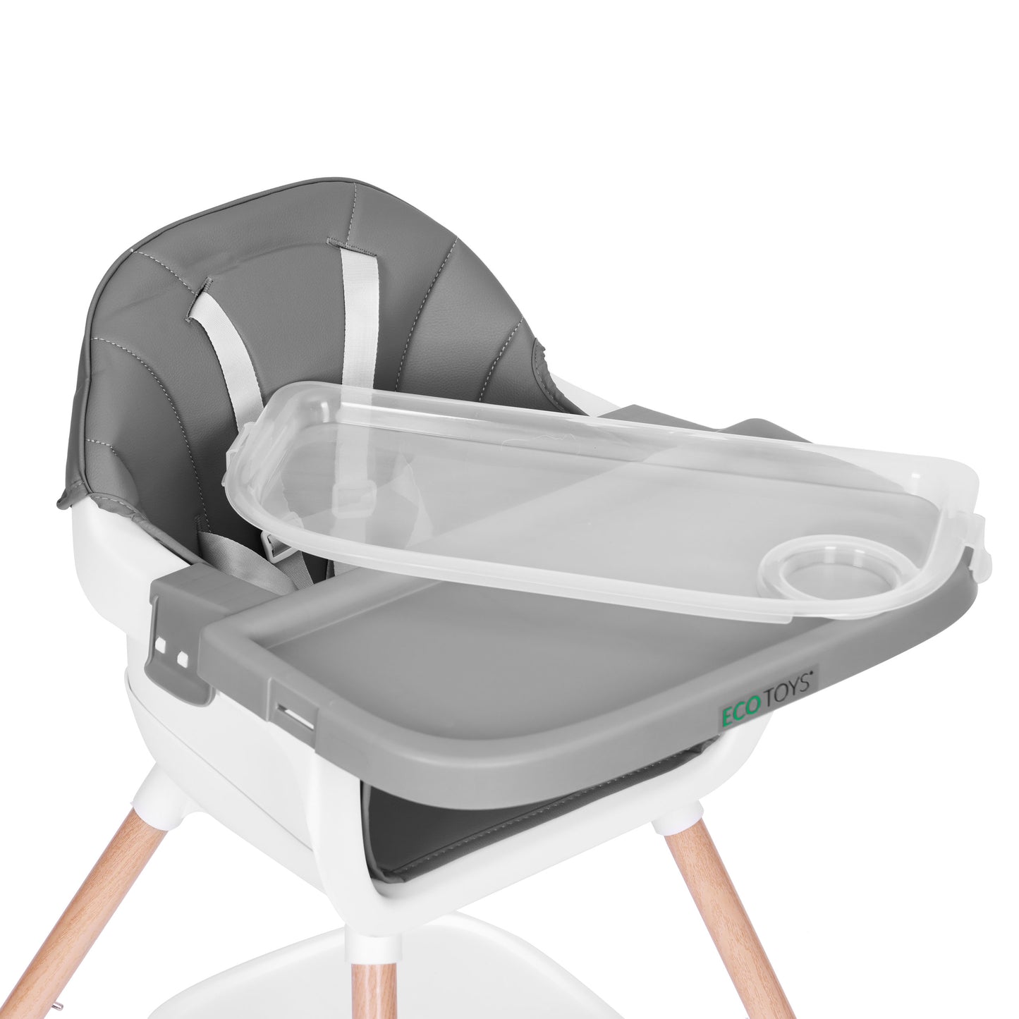 Vaikiška maitinimo kėdutė ECOTOYS 2-in-1 pilka, 6–36 mėn.