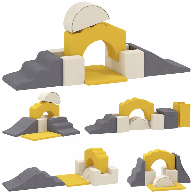 Minkštas laipiojimo blokų rinkinys kūdikiams, laipiojimo elementų rinkinys, putų poliuretanas, 7 dalių, spalvotas