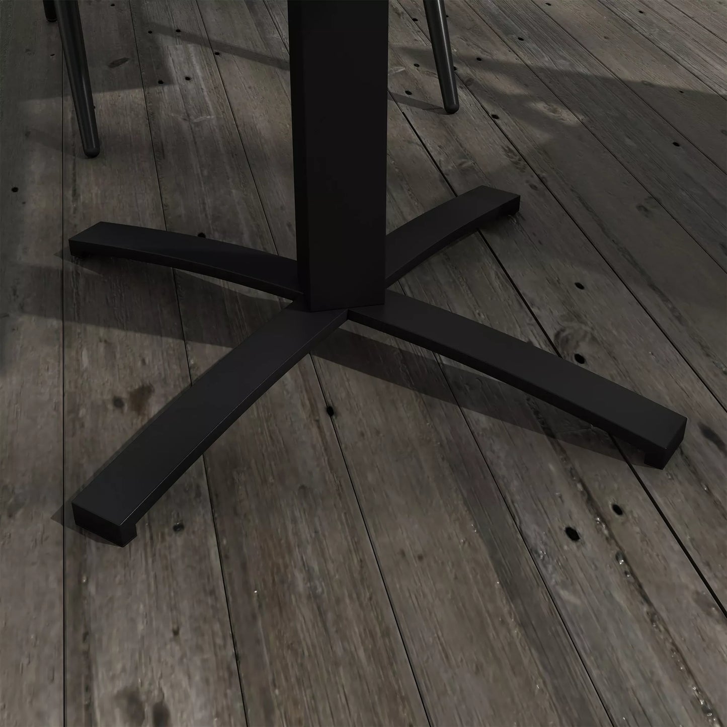 Lauko stalas, 4 asmenims, medžio išvaizdos, aliuminio rėmas, 70 x 70 x 76 cm, pilkas