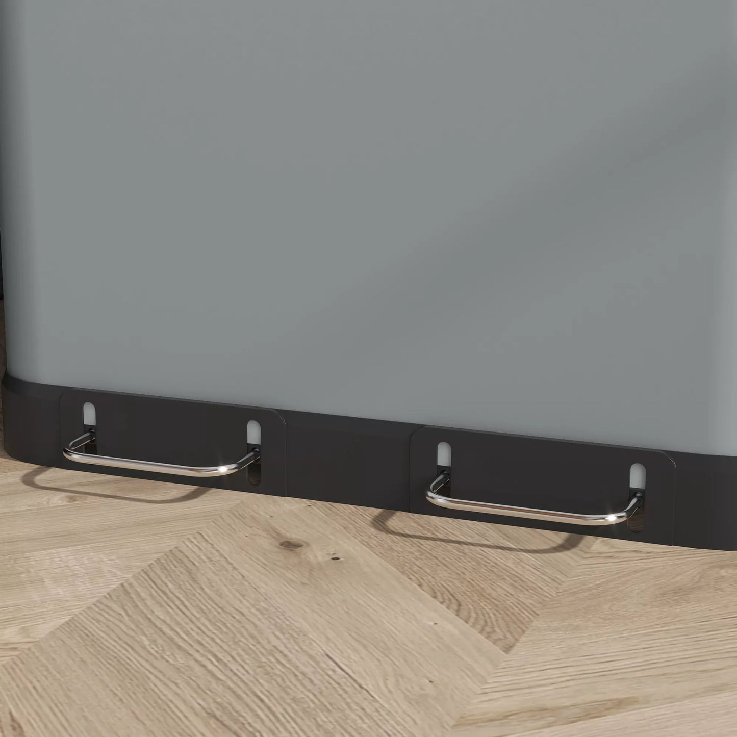 Dvigubos talpos šiukšliadėžė, 2 x 30L, atspari pirštų atspaudams, su pedalu, su išimamu vidiniu kibiru, pilka