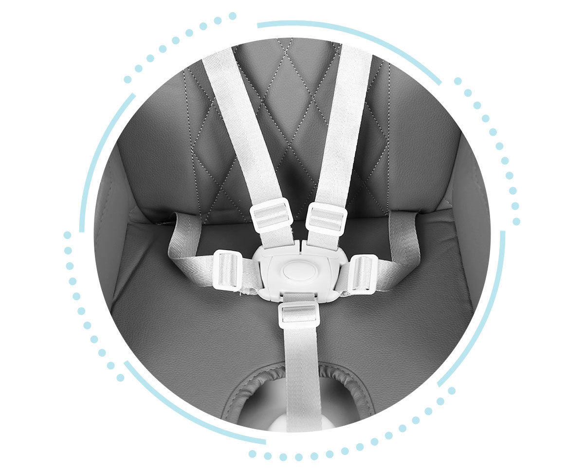 Vaikiška maitinimo kėdutė ECOTOYS 3-in-1, sulankstoma, pilka (6–36 mėn.)