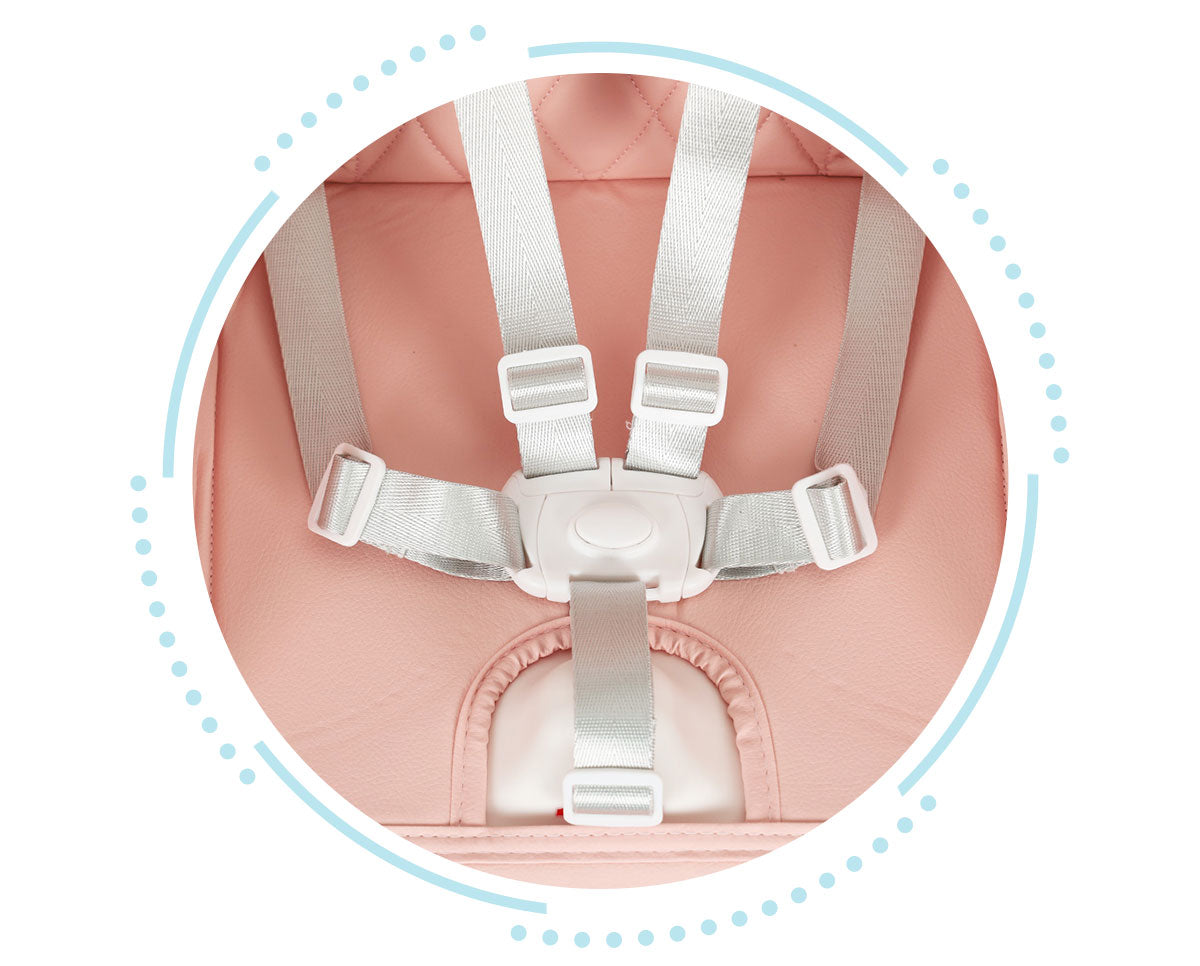 Vaikiška maitinimo kėdutė ECOTOYS 3-in-1, sulankstoma, rožinė (6–36 mėn.)