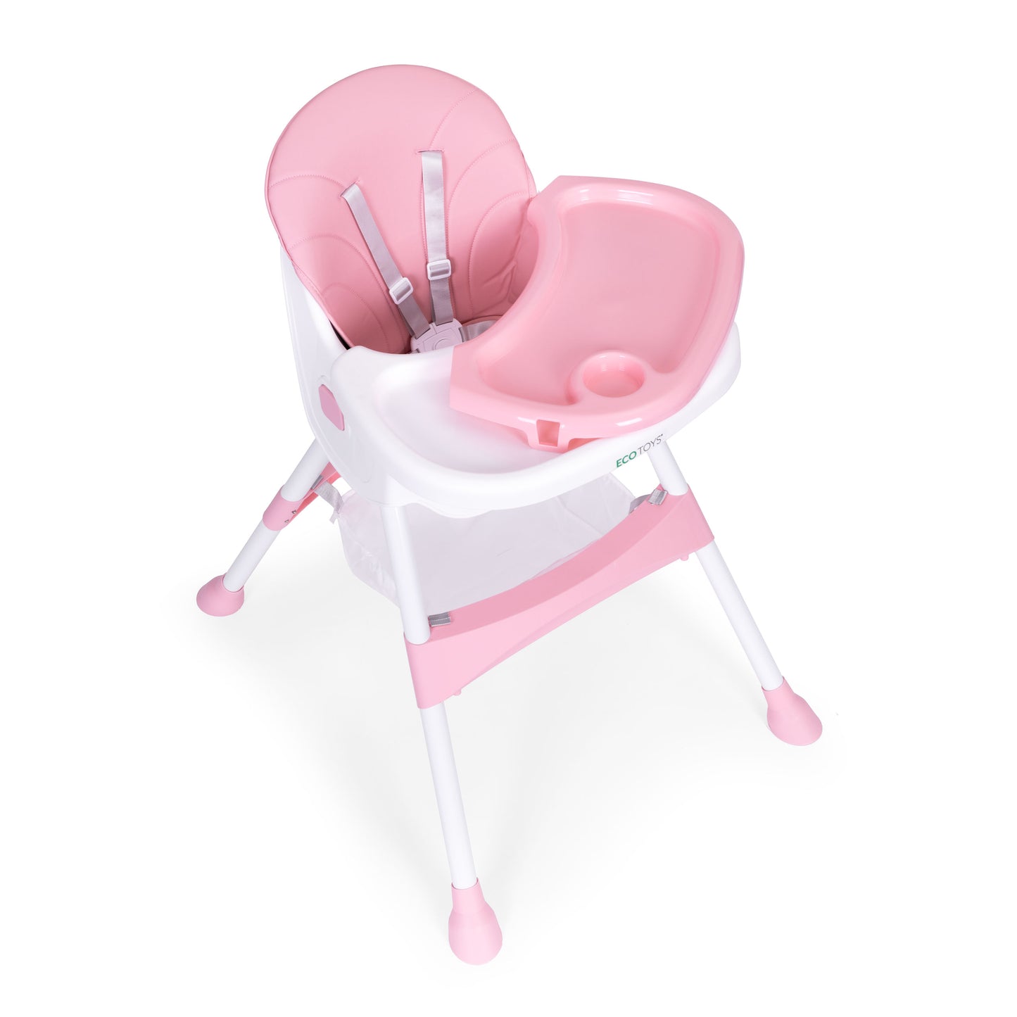 Vaikiška maitinimo kėdutė ECOTOYS 2-in-1 rožinė, 6–36 mėn.