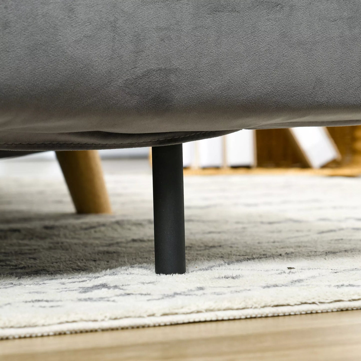 Miegamoji sofa-lova, poilsio sofa, su 2 pagalvėlėmis, aksomo išvaizda, 130 x 78 x 79 cm, pilka