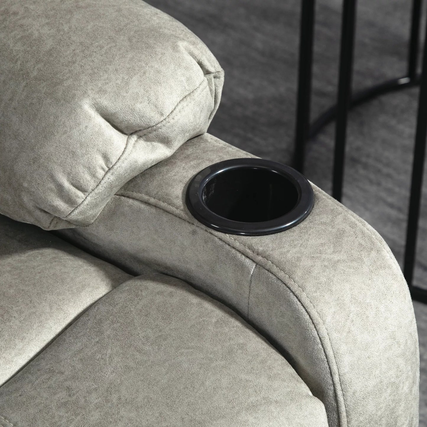 HOMCOM Fotelis su atrama kojoms ir gulėjimo funkcija, įsk. puodelių laikiklį, iki 150 kg, rudas