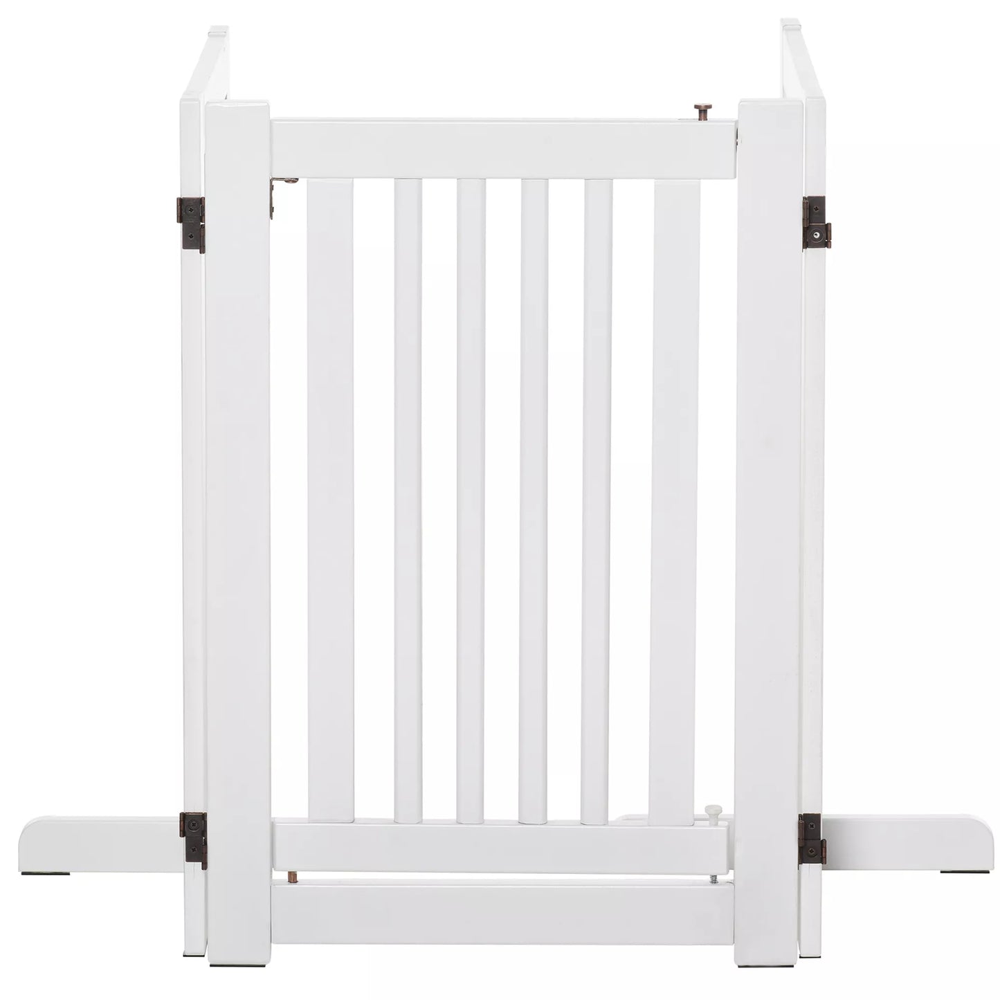 Apsauginė tvorelė šunims Laisvai stovinti reguliuojama apsauginė tvorelė su kojelėmis 155 x 76 cm Medinė šunų tvorelė Sulankstoma apsauginė tvorelė laiptams, durims, virtuvei, koridoriui, 3 panelės, balta