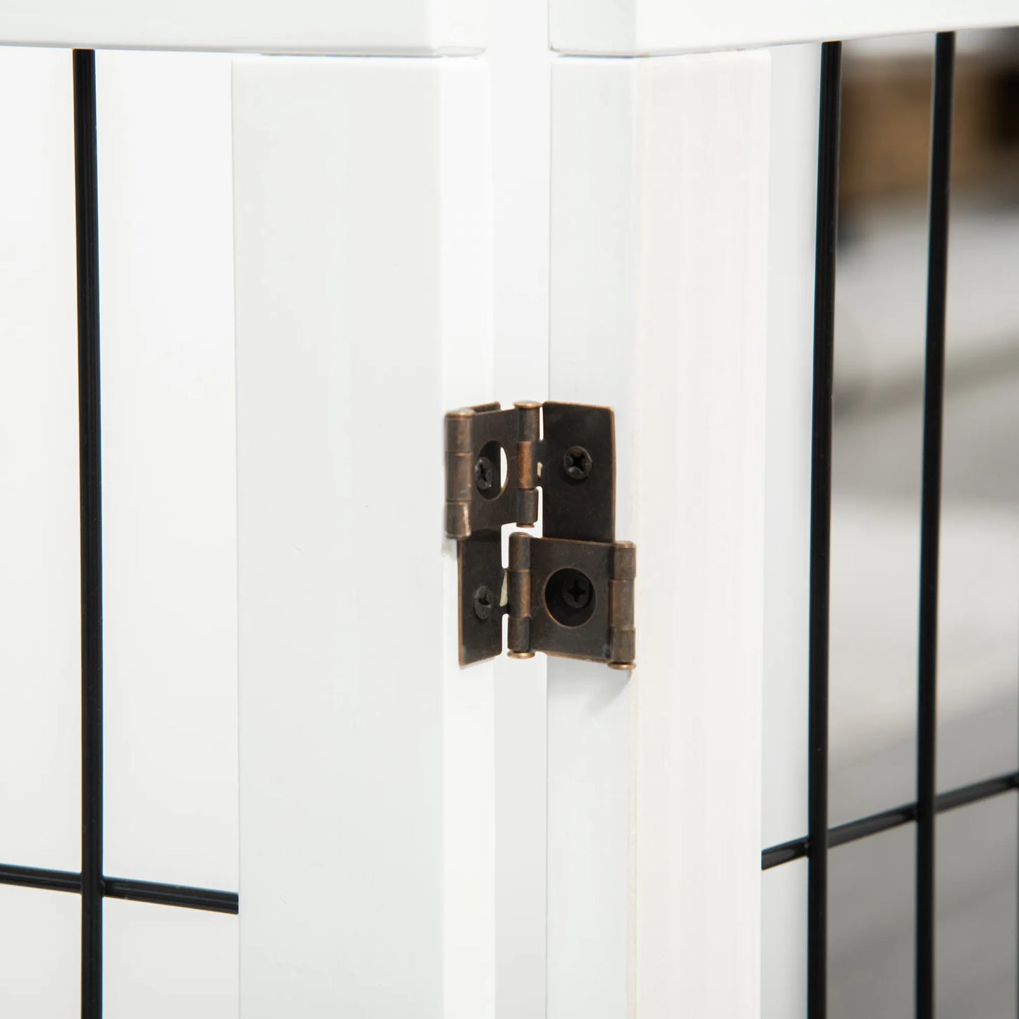 Apsauginis barjeras šunims su atraminėmis kojelėmis, laiptų varteliai, šunų apsaugos varteliai durims, židiniui ir krosnelei, pušies mediena, baltas, 185 x 36 x 71 cm