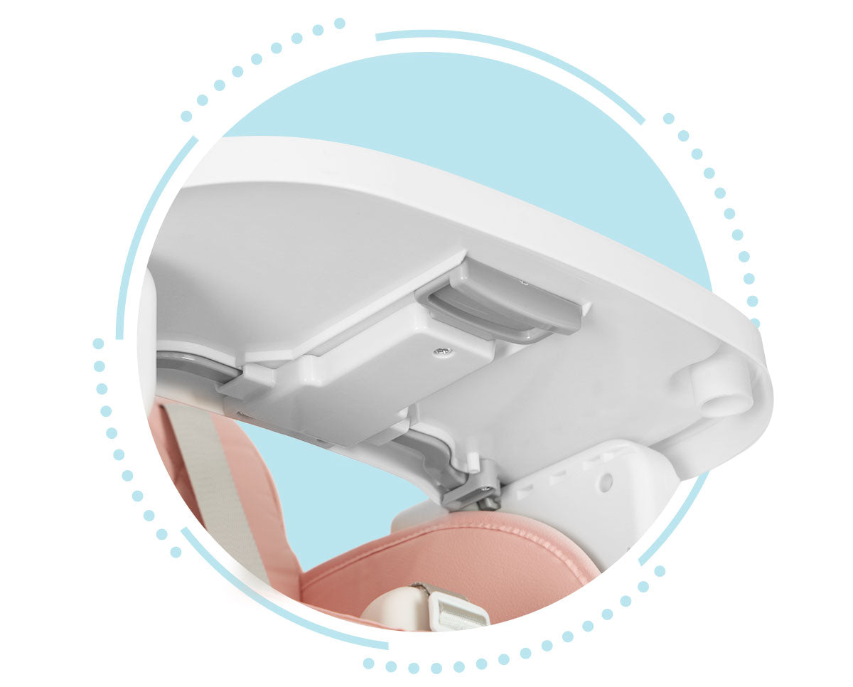 Vaikiška maitinimo kėdutė ECOTOYS 3-in-1, sulankstoma, rožinė (6–36 mėn.)