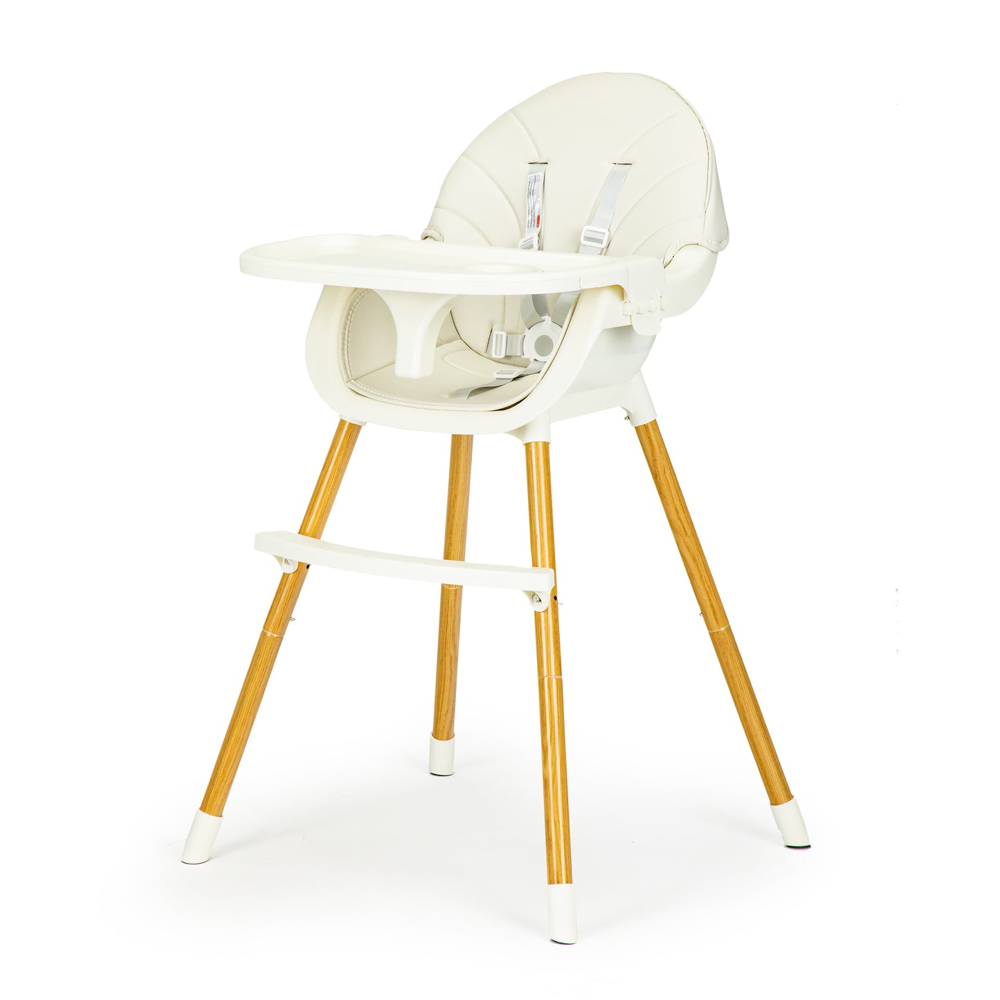 ECOTOYS 2-in-1 reguliuojama vaikiška maitinimo kėdutė, smėlio (6–36 mėn.)