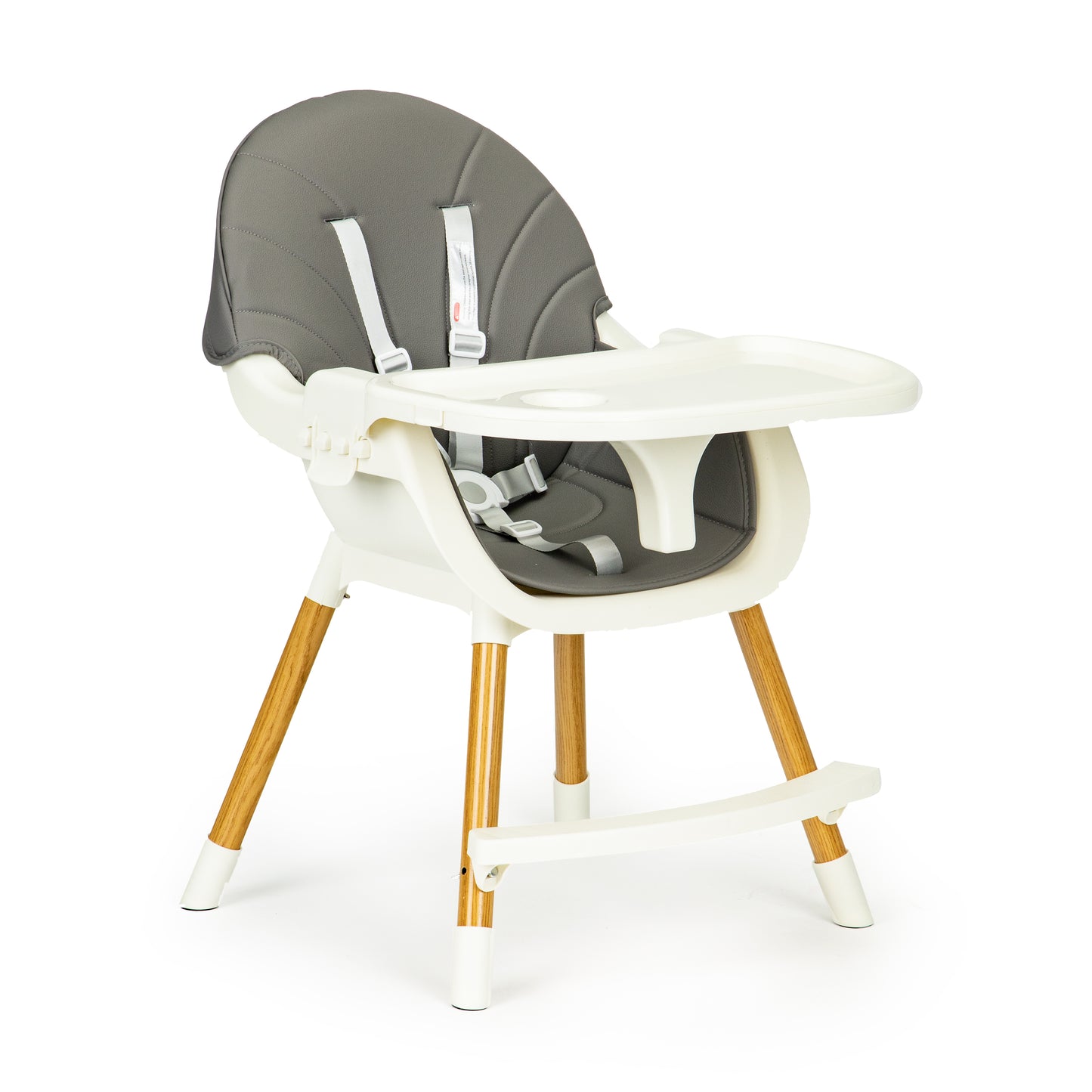 ECOTOYS 2-in-1 reguliuojama vaikiška maitinimo kėdutė pilka (6–36 mėn.)