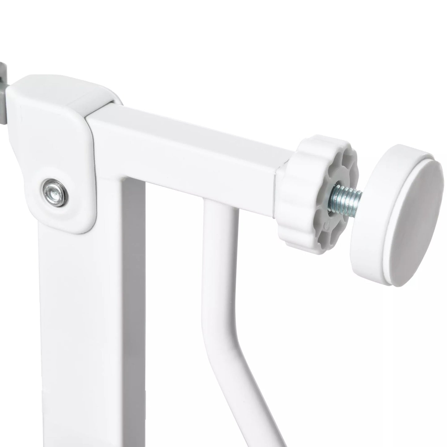 Šunų užtvaros, tvirtinamos spaustuvais, reguliuojamo ilgio, plieno/ABS, 75–115 x 76 cm, baltos spalvos