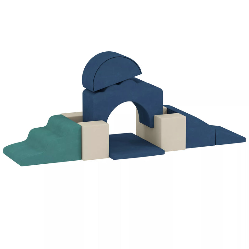 7 dalių laipioti skirtų blokų rinkinys kūdikiams ir mažiems vaikams, minkštas laipioti skirtas rinkinys naudoti patalpose, audinys, putplastis, spalvotas