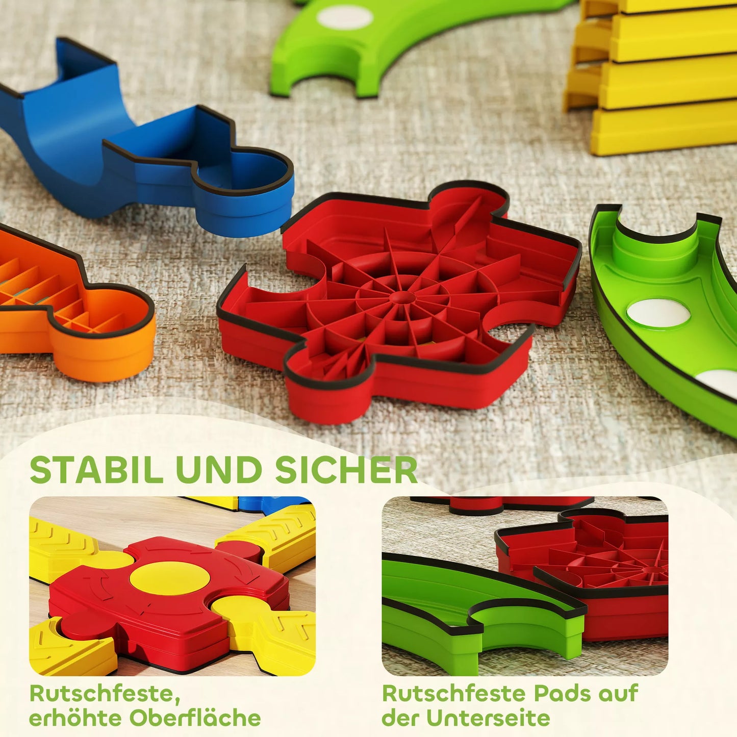 Balansavimo sija vaikams, interaktyvi konstrukcija, neslystanti, plastikinė, spalvota