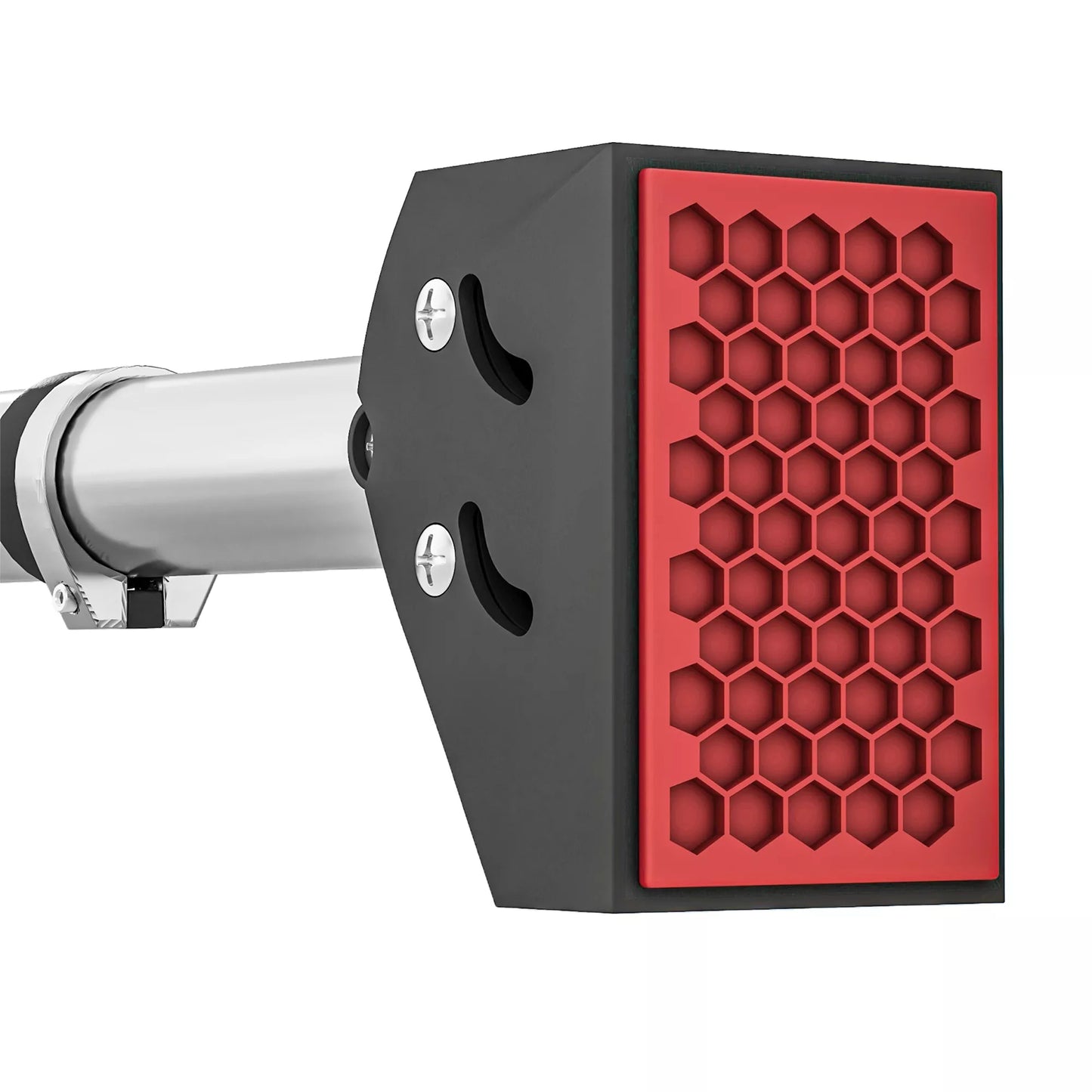 Reguliuojamas prisitraukimų strypas durų staktoms, montuojamas be gręžimo, plieninis, iki 200 kg, 75-92 x 10 x 7 cm, juodas/raudonas