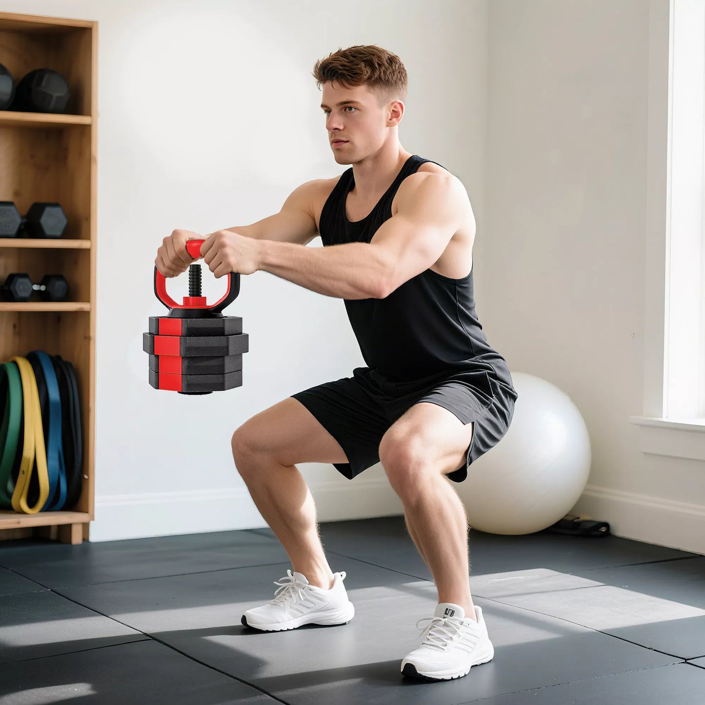 4-in-1 Hantelių Rinkinys (Trumpieji ir Ilgieji Hanteliai) Reguliuojamas 15 KG Namų Jėgos Treniruotėms