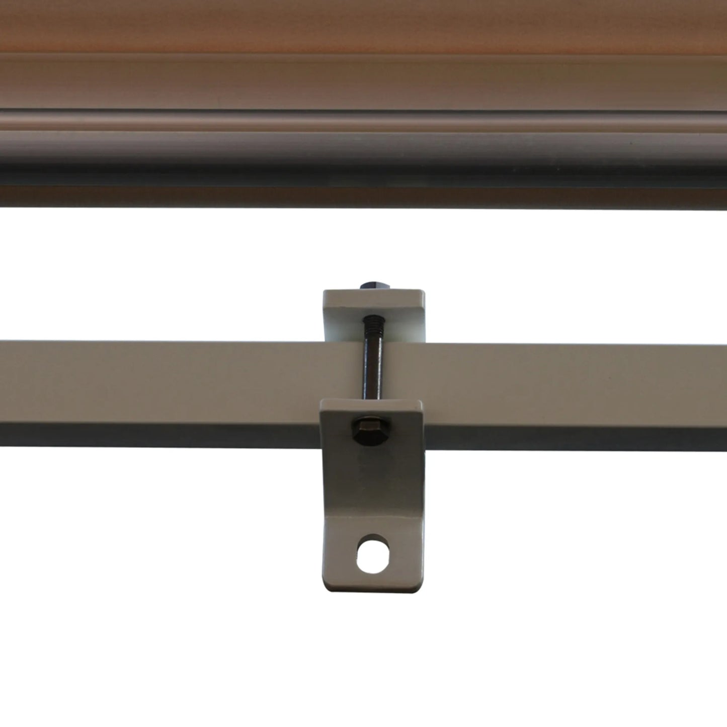 Markizė su alkūne, reguliuojama spaustuvinė markizė, terasinė markizė 3,95 x 3m, apsauga nuo saulės su rankena, balkoninė markizė, smėlio spalvos