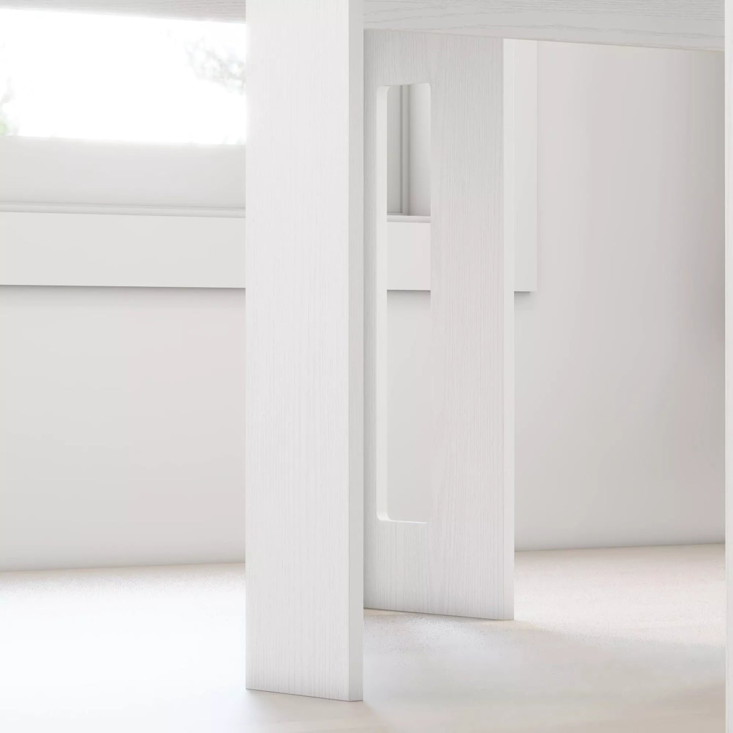 Valgomojo stalas, sulankstomas stalas, prailginamas virtuvės stalas, valgomojo baldų stalas, medžio drožlių plokštė, 60-180 x 85 x 75 cm, baltas