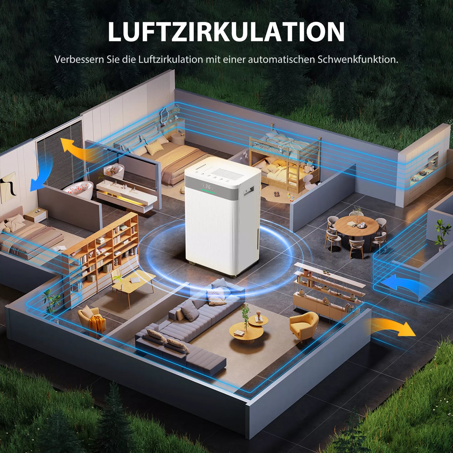Oro sausintuvas, 4,5 litro talpos bakas, 24 valandų laikmatis, LED ekranas, plastikas, baltas
