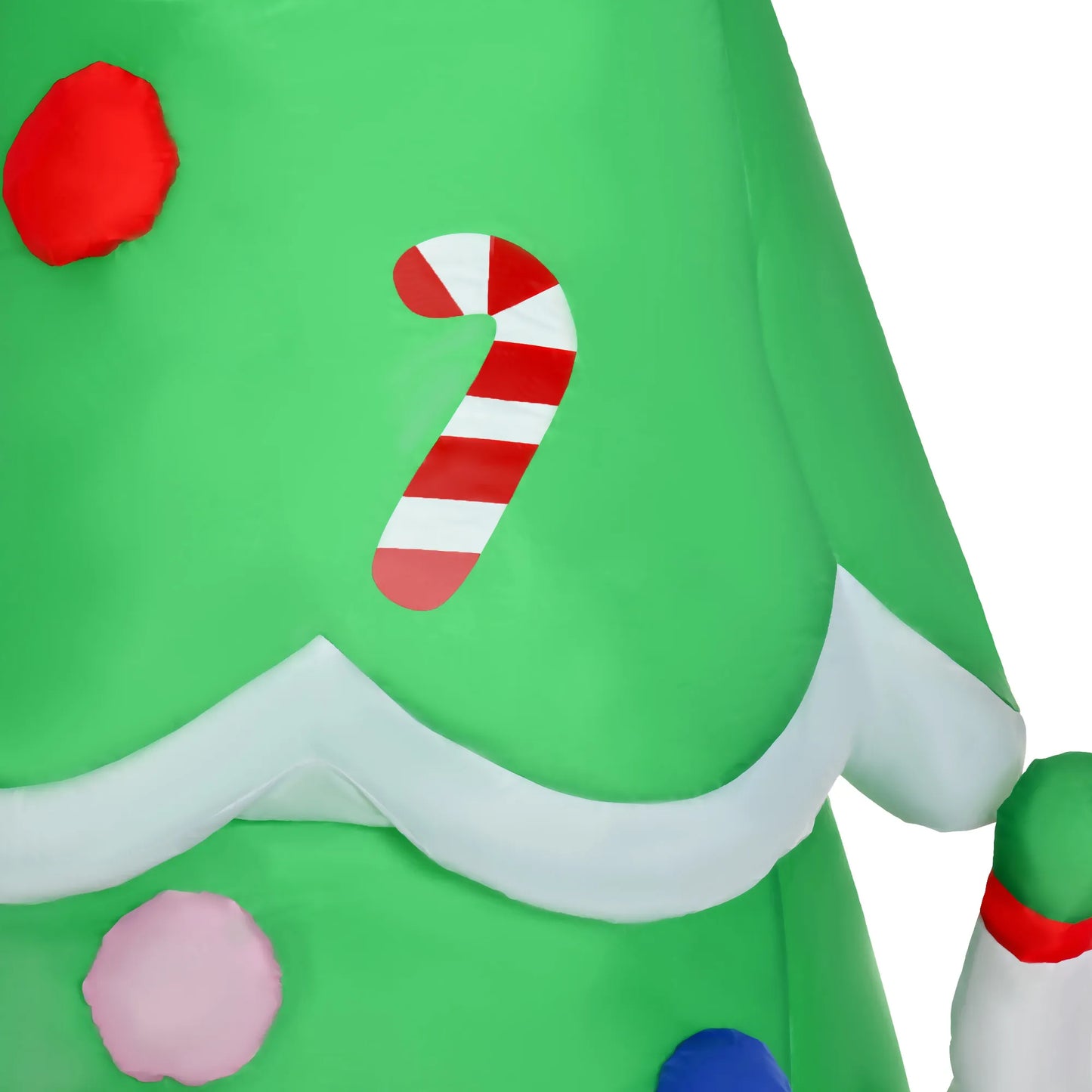 Pripučiamas Kalėdų eglutė su Kalėdų seneliu, sniego seniu ir dovanų dėžute, 210 cm. Kalėdinė LED lemputė, savaime prisipučiantis, poliesteris, žalias, 144 x 125 x 210 cm