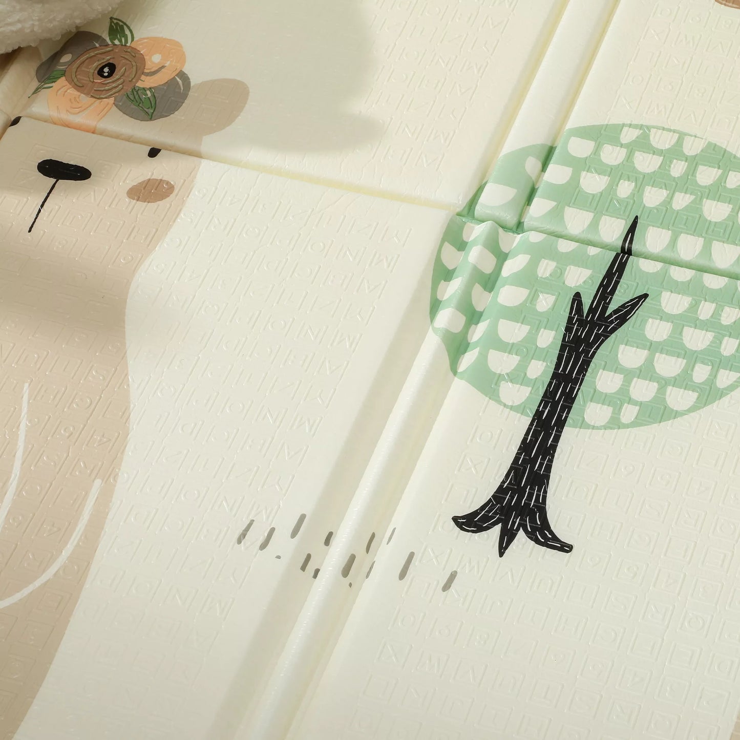 Vaikams skirta žaidimų kilimėlis 196 x 176 x 1,5 cm sulankstomas dvipusis ropojimo kilimėlis daugiaspalvis