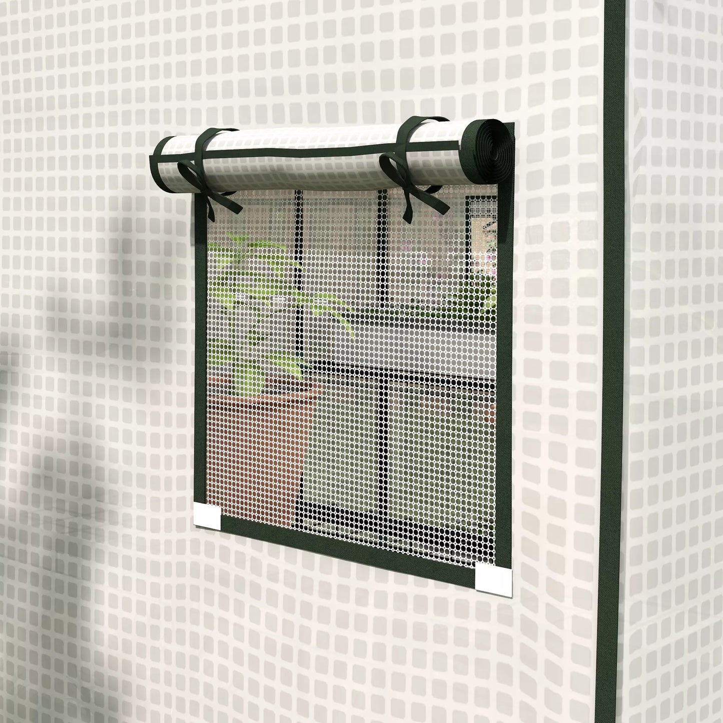 Outsunny Šiltnamio plėvelė, atsarginė danga, vandeniui atspari, su atidaromu langu ir durimis, 140 x 143 x 190 cm, balta