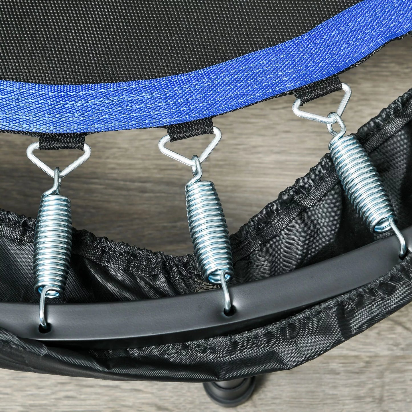 Fitneso batutas, sulankstomas, su reguliuojama rankena, Ø102x123cm (aukštis), iki 150 kg, juodas/mėlynas