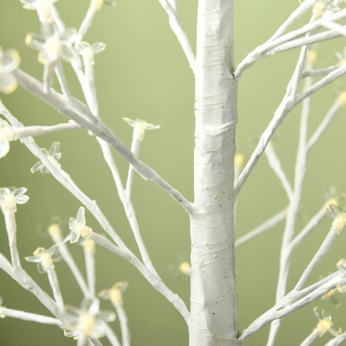 Dirbtinis medis, dirbtinė beržo imitacija, su 180 LED, 3 ryškumo lygiais, šilta balta, su realistine žieve, 21,5 x 21,5 x 180 cm