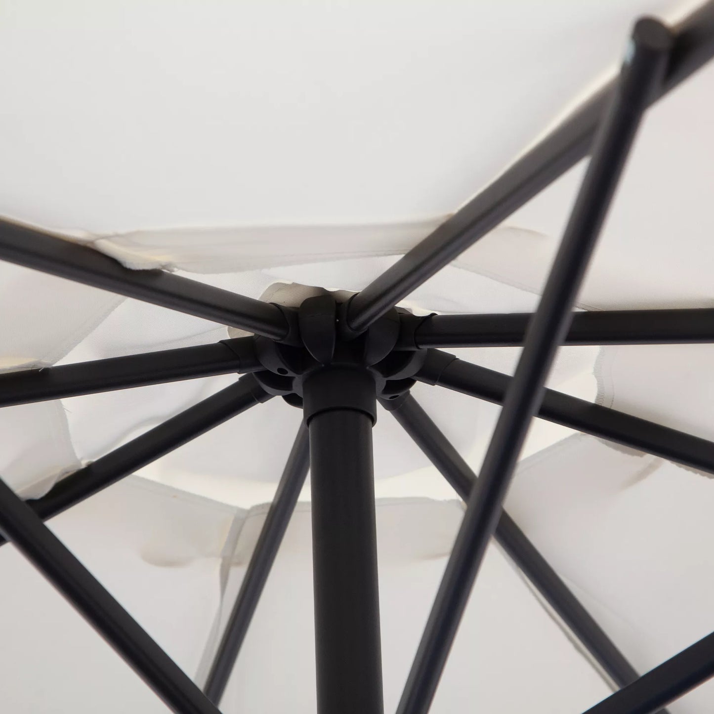 Skėtis nuo saulės su rankena, atsparus oro sąlygoms, 3 m x 3 m x 2,5 m, plienas, poliesteris
