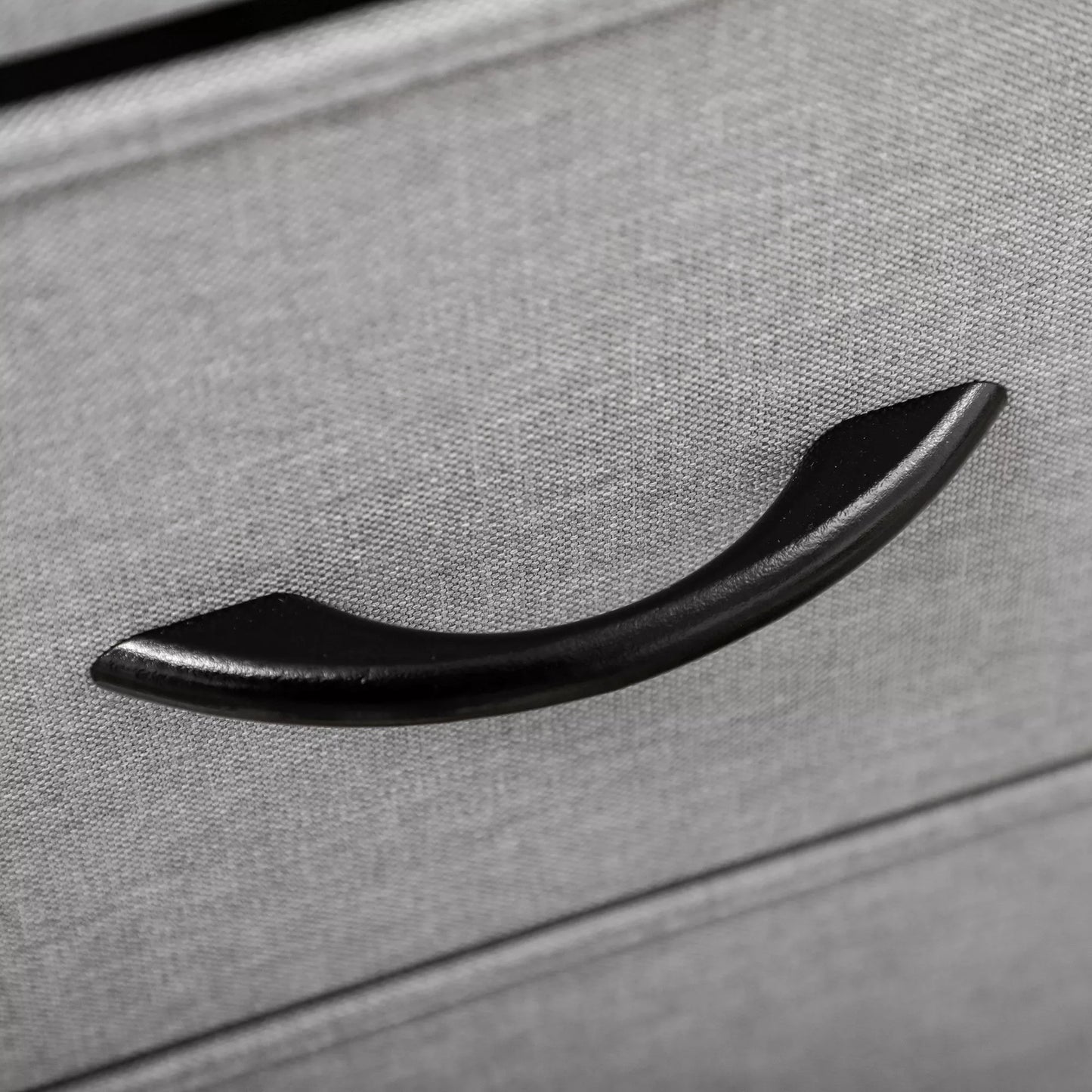 Komoda su 8 medžiaginiais stalčiukais, metaliniu rėmu, lentyna, 80x30x81,5 cm, pilka/juoda