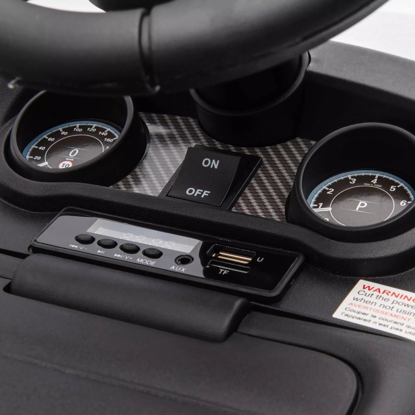 Elektrinis vaikiškas automobilis 6V, Land Rover, važiavimo/stumdomas režimas, priekiniai žibintai, muzika, baltas