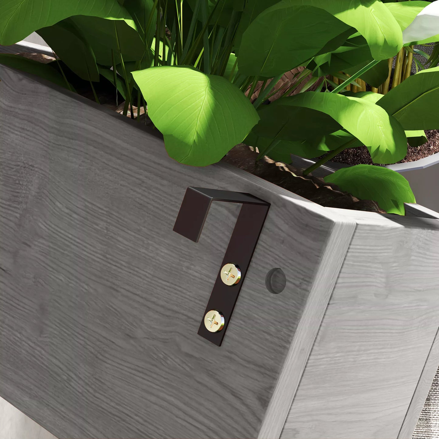 Gėlių dėžės rinkinys, montuojamas ant sienos, laisvai perkeliamas, masyvi mediena, 60 x 16 x 80 cm