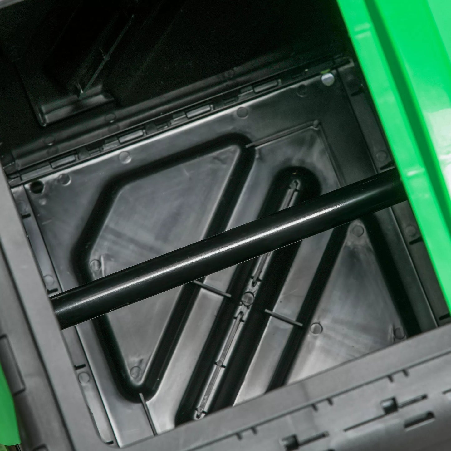 Kompostavimo dėžė, 65 litrų komposteris, sukamasis, kompaktiškas, 24 vėdinimo skylės, plienas, plastikas, žalia+juoda