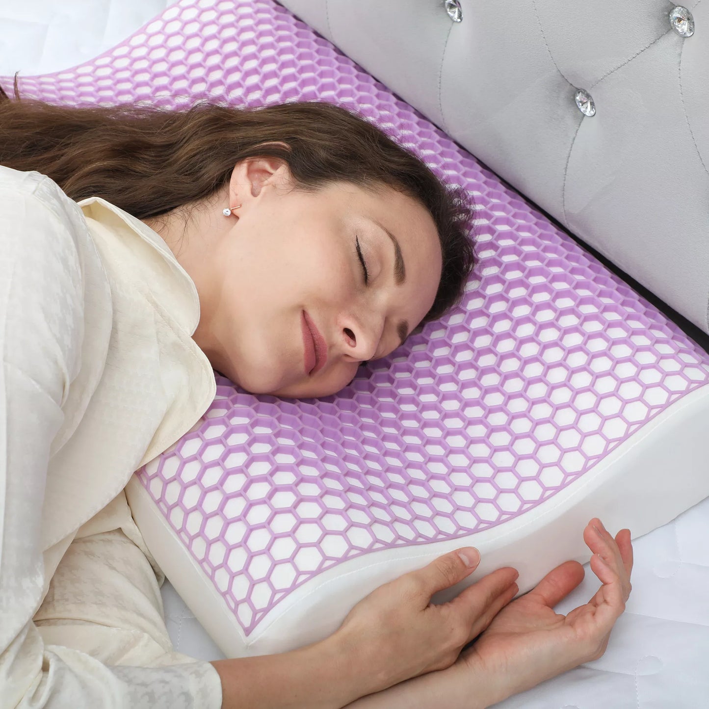 Memory putplasčio pagalvė, galvos pagalvė, su nuimamu užvalkalu, 2 ergonomiški aukščiai, 2S greitai reaguojanti