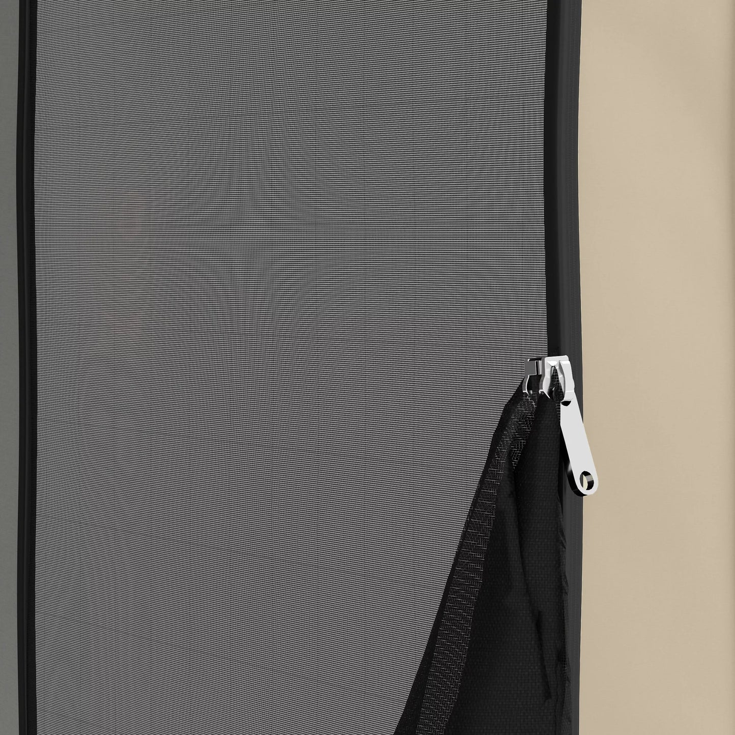 Automatinė kempingo palapinė, nešiojama, su UPF50+ apsauga, tinklelio šonais, plieninio rėmo, chaki spalvos