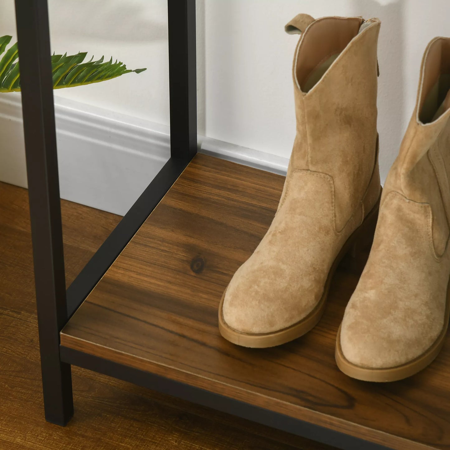 Sideboardas Konsolinis staliukas Prieškambario lentyna, Pramoninis dizainas, 100 cm x 29,5 cm x 90 cm, Ruda + Juoda