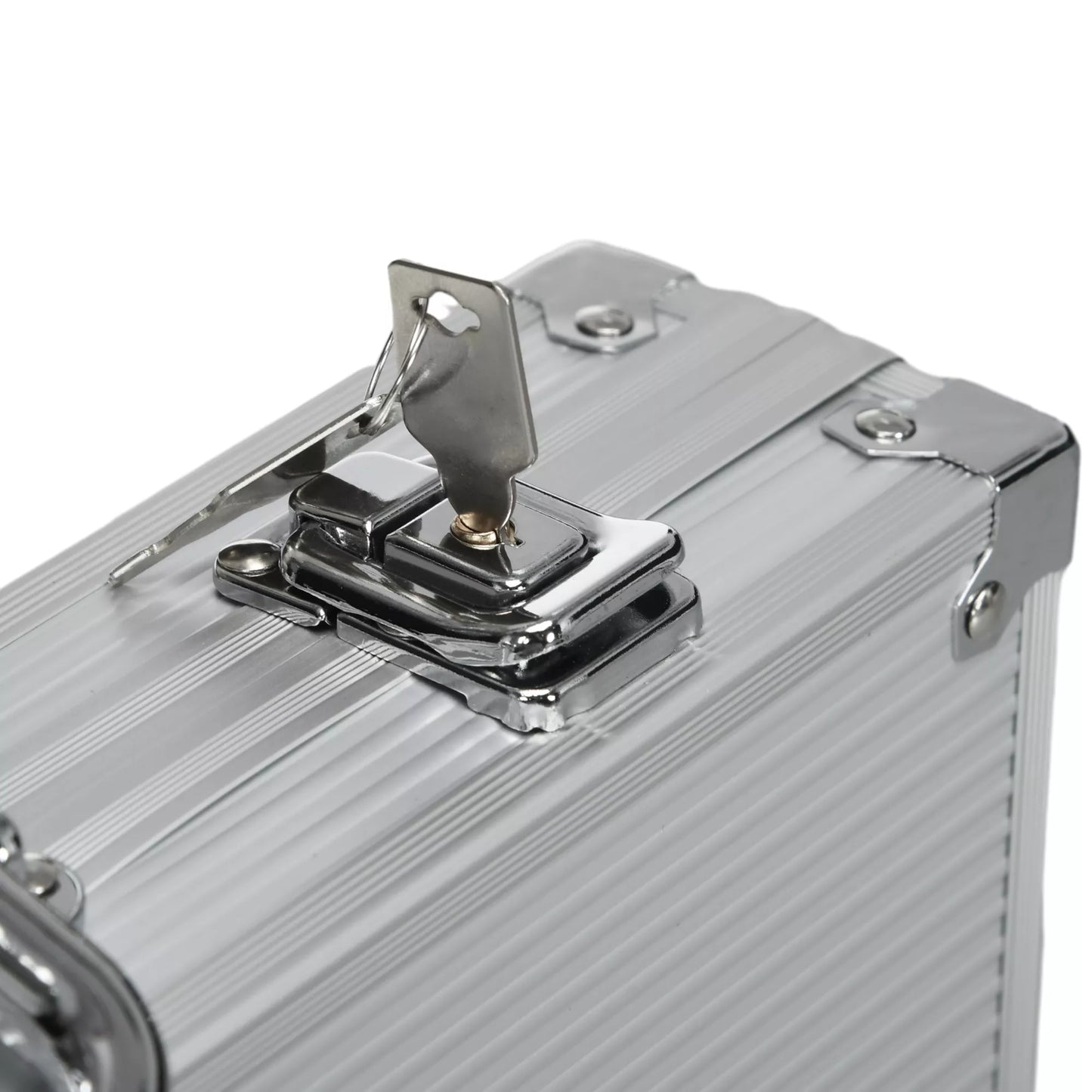 Kazino aksesuarai ir žetonai Pokerio rinkinys su žetonais, pokerio žetonų lagaminas, įsk. vieldiegį, 500 žetonų, rinkinys 9-10 žaidėjams, sidabrinis