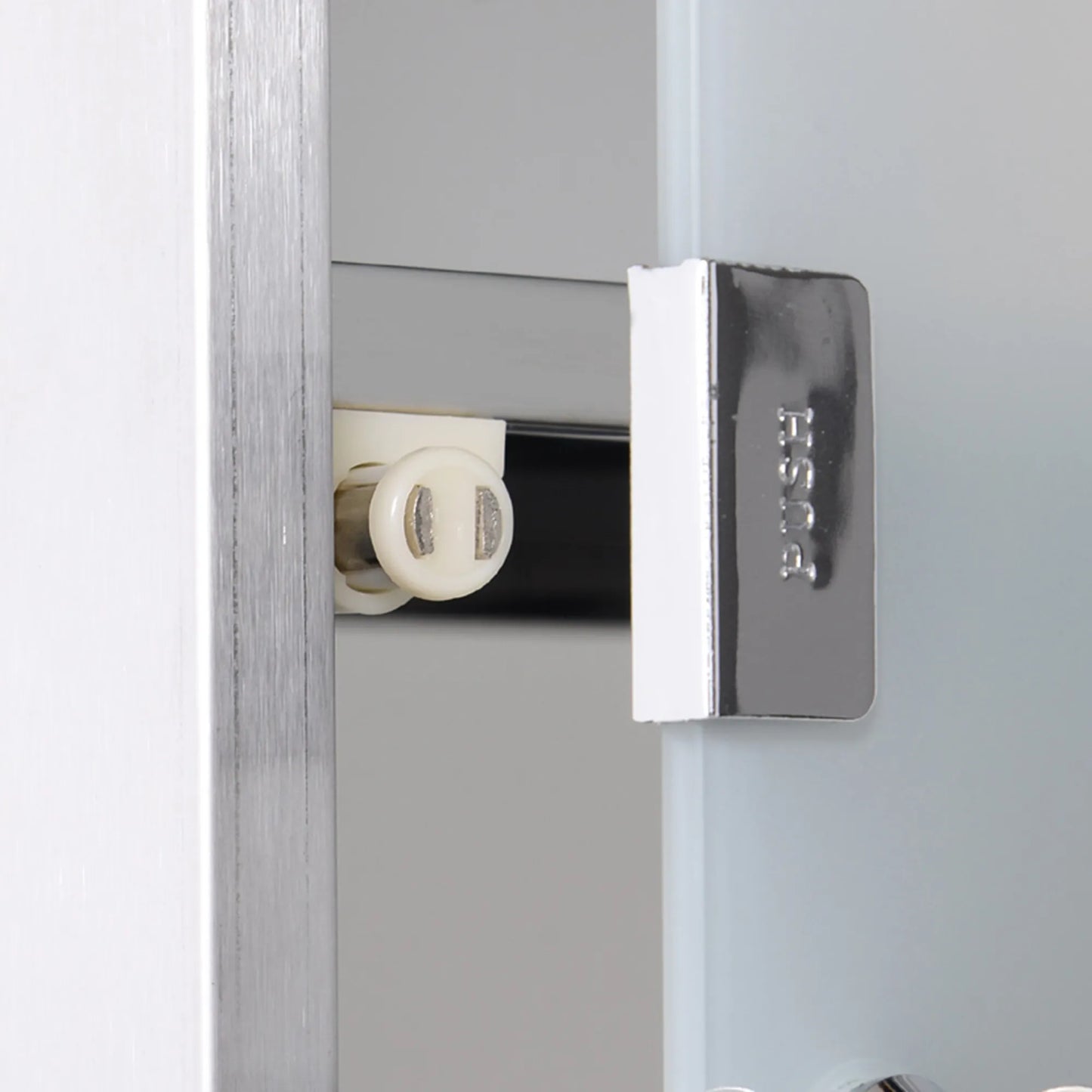 Medicinos spintelė iš nerūdijančio plieno Vaistų spintelė vaistams laikyti, užrakinama Vaistų spintelė su 3 skyreliais, stiklinėmis durelėmis 25 x 12 x 48 cm, sidabrinė