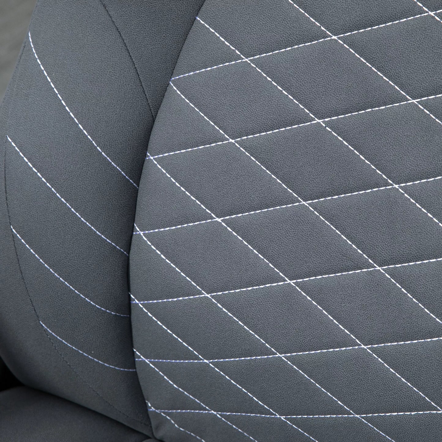 Biuro kėdė su atlošu, reguliuojamo aukščio, atlenkiamais porankiais, svyravimo funkcija, tamsiai pilka