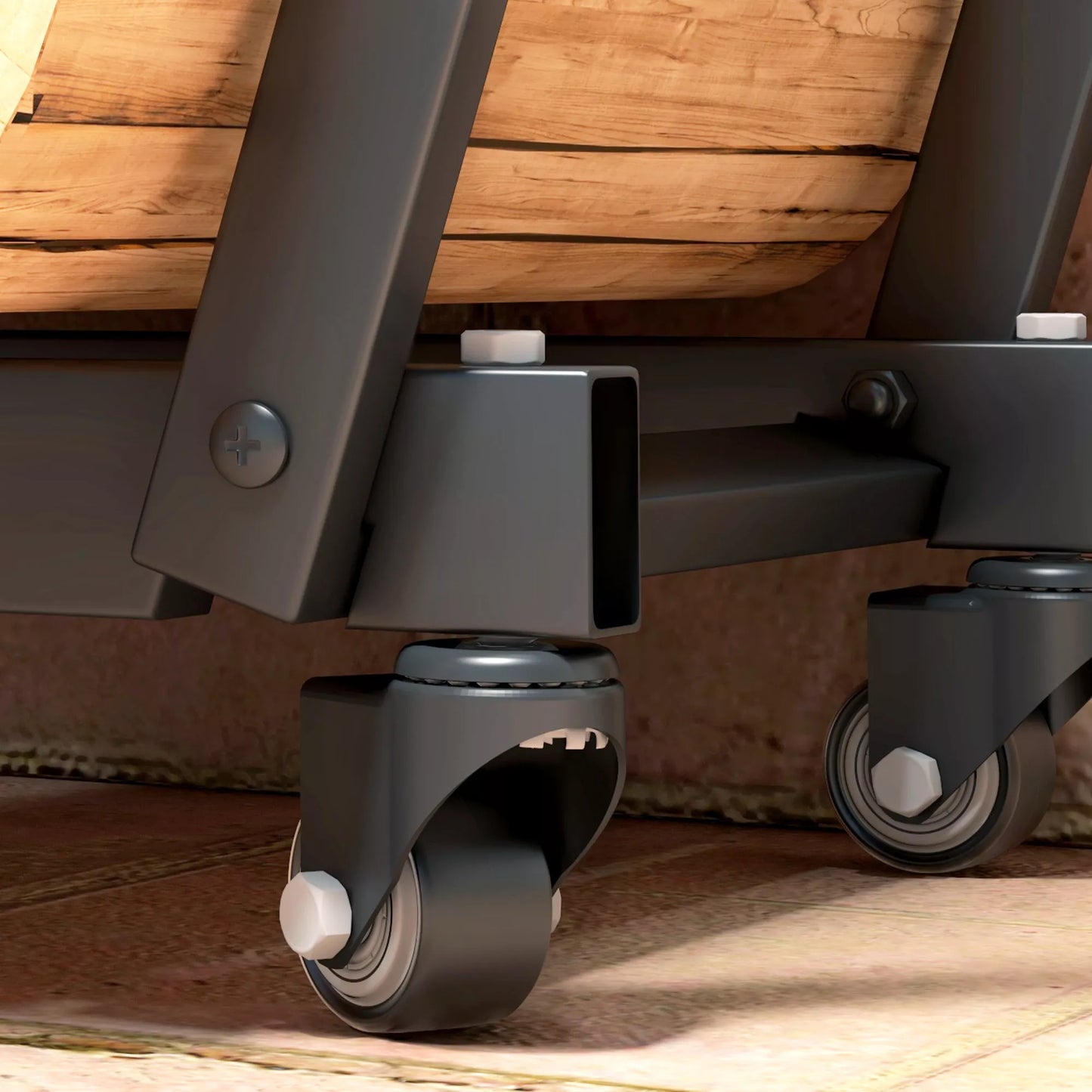 Malkinė, trapecijos formos dizainas, milteliniu būdu dengtas metalas, mobilus su ratukais, 79 x 30 x 81 cm, juoda