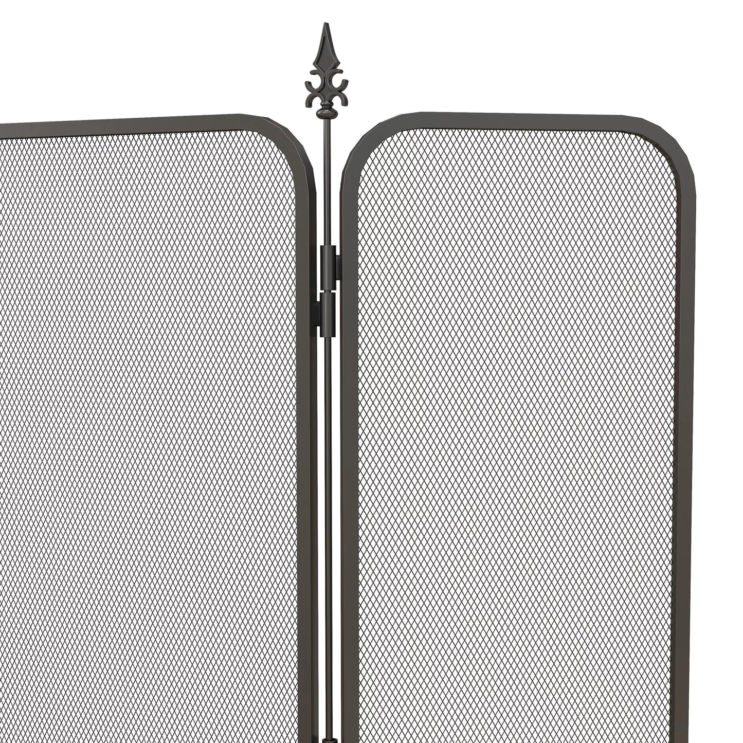 Sulankstomas metalinis židinio ekranas, 96 x 1,3 x 56 cm, juodas