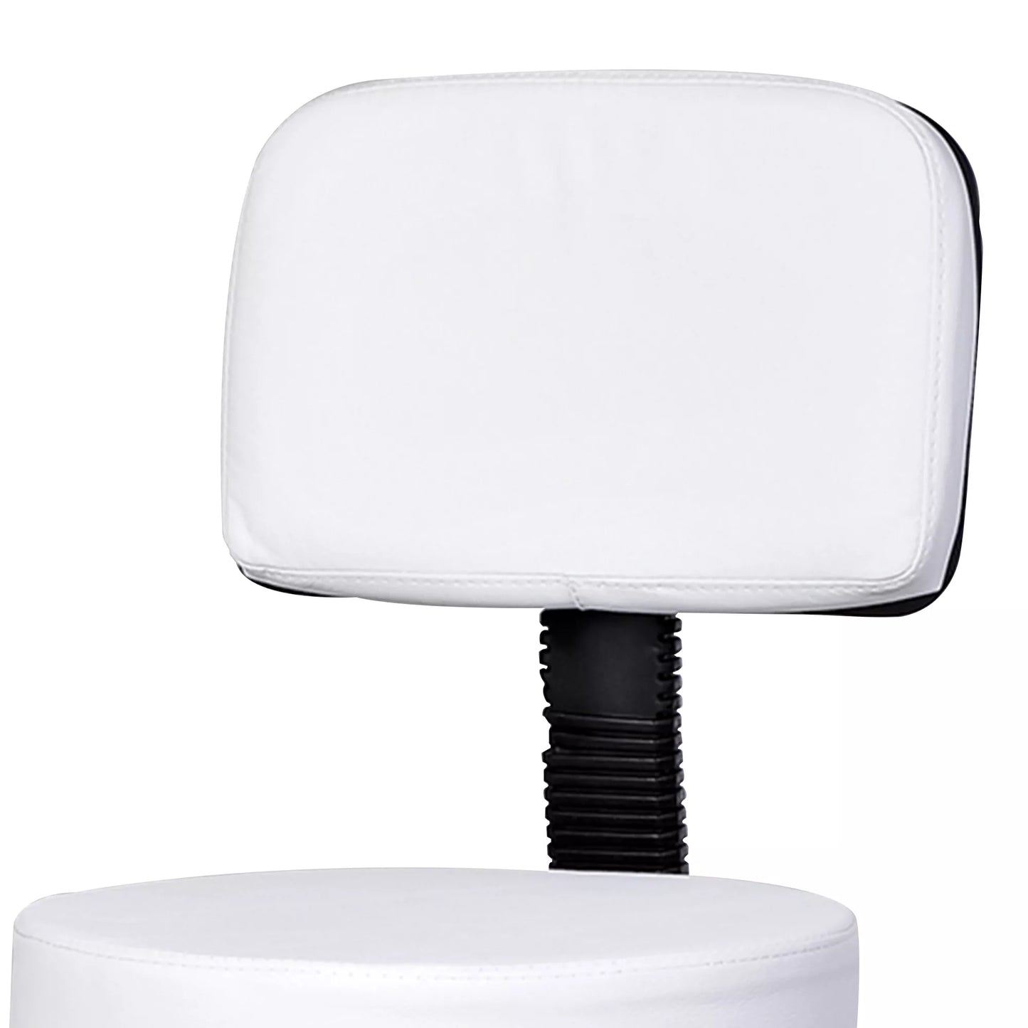 Reguliuojamo aukščio biuro kėdė ant ratukų su atlošu, pasukama 72-84 cm, darbo kėdė 360° besisukanti, biuro, salono, masažo, SPA kėdė, balta